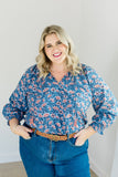The Jess Top in Indigo Bloom Plus Size