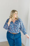 The Jess Top in Indigo Bloom Plus Size