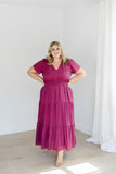 The Sarah Maxi Dress in Sugar Plum Dobby Plus Size