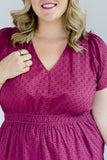 The Sarah Maxi Dress in Sugar Plum Dobby Plus Size