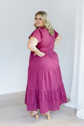 The Sarah Maxi Dress in Sugar Plum Dobby Plus Size