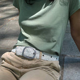 Wandering Clouds Embroidered Wool Belt - Master Artisan Handcrafted
