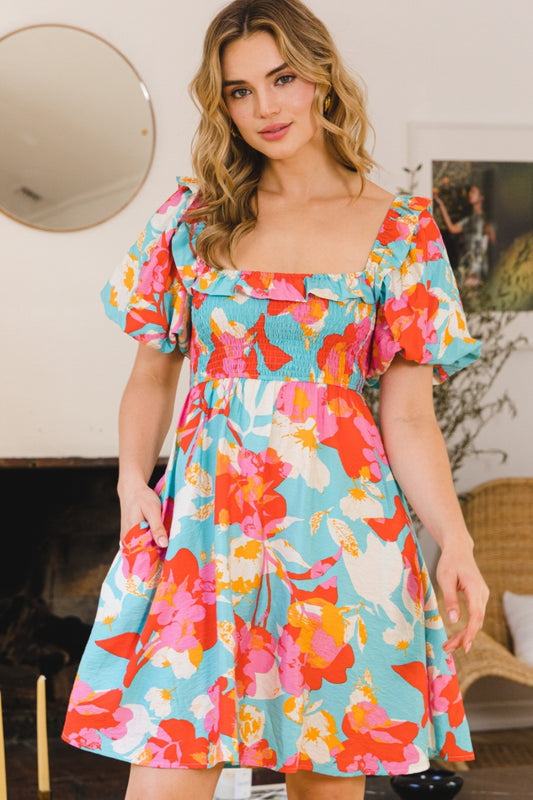 Puff Sleeve Mini Summer Dress