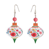 Floral Christmas Ball Earrings by Laliblue