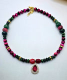 Artisan Crafted "Fifty Shades of Pink"| Tiger Eye and Ruby Zoisite Necklace