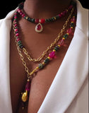 Artisan Crafted "Fifty Shades of Pink"| Tiger Eye and Ruby Zoisite Necklace