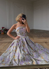 Anastelle Strapless Jacquard Maxi Dress