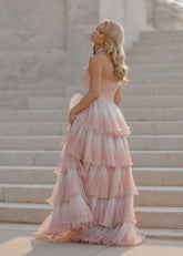 Genevieve Pink Party Gown Summer Wedding Party Dress