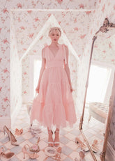 Jeanne Midi Dress Pink Plus Sizes