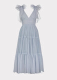 Jeanne Midi Garden Wedding Party Dress Dusty Blue