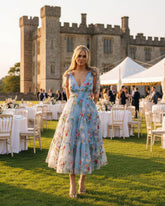 Margaret Floral Midi Dress Blue