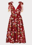 Margaret Floral Midi Dress Red up to 6X Plus Size Party Dress
