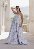 Nessa Metallic Gown - Blue
