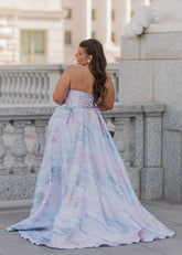 Nessa Metallic Gown - Blue