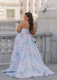 Nessa Metallic Gown - Blue