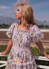 Rose Dress Summer Midi - Lavender