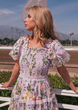 Rose Dress Summer Midi - Lavender