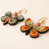 Hand Crafted Multicolor Butterfly Earrings by Laliblue
