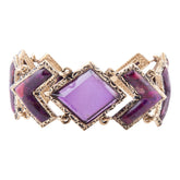 Pointedly Purple Turquoise Golden Link Bracelet