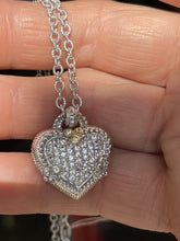 Judith Ripka Sterling, 18k & White Sapphires Heart pendant Necklace