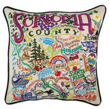 Artisan Sonoma County Hand-Embroidered Pillow by CatStudio