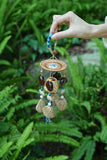Artisan "The Indigo Harvest" - Rattan Basket & Shibori Fabric Seed Wind Chime