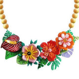 Spanish Artisan Crafted -Tropical Flowers Necklace by Laliblue