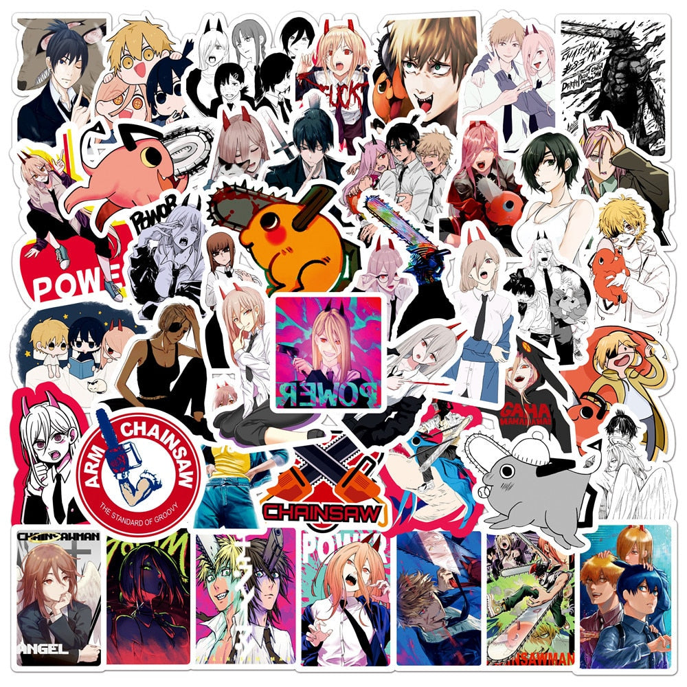 50 Piece Chainsaw Man Stickers, Manga Anime Stickers – The Landing World