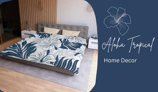 Aloha Hand-Drawn Tropical Hawaiian Print Home Decor Collection