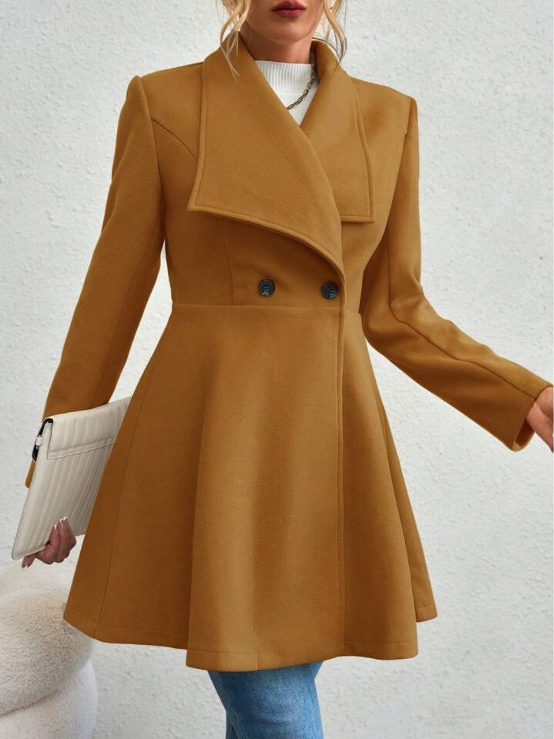 Women's Button Up Long Sleeve Coat