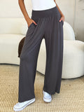 Full Size Wide Waistband Wide Leg Resort Pants