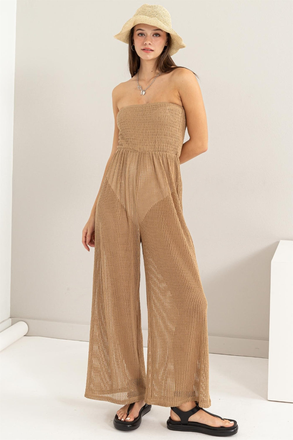 Vacay Vibes, Knitted Cover Up Jumpsuit