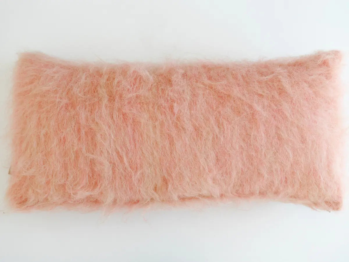 Pink Handwoven Wool Pillow – Brushed Texture from Ukraine Artisans
