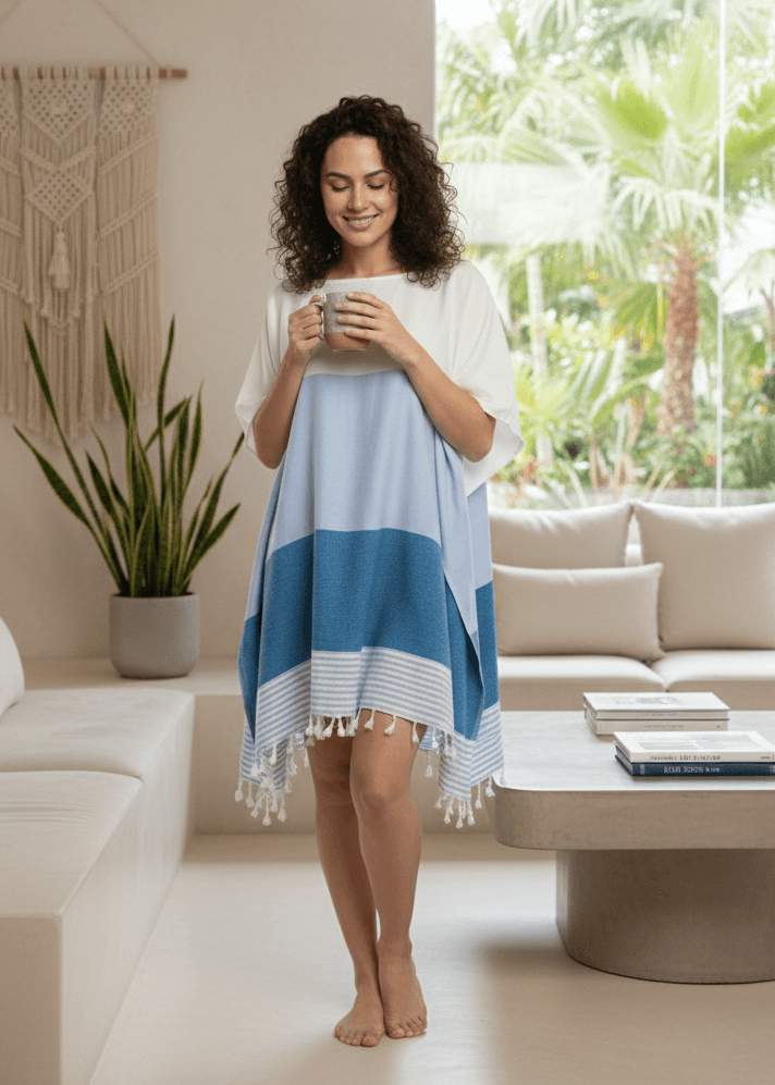 Handwoven Multi Color Tunic Beach Cover Up