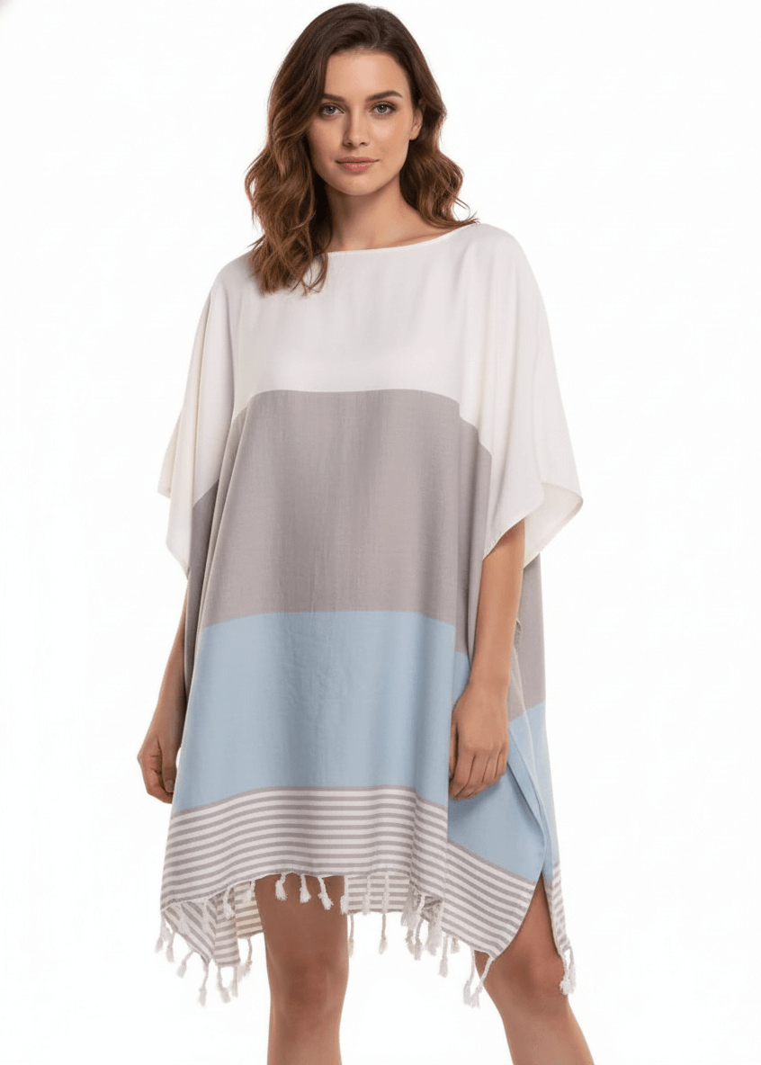 Handwoven Multi Color Tunic Beach Cover Up