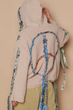 Beachy Peace Back Hooded Boho Sweater