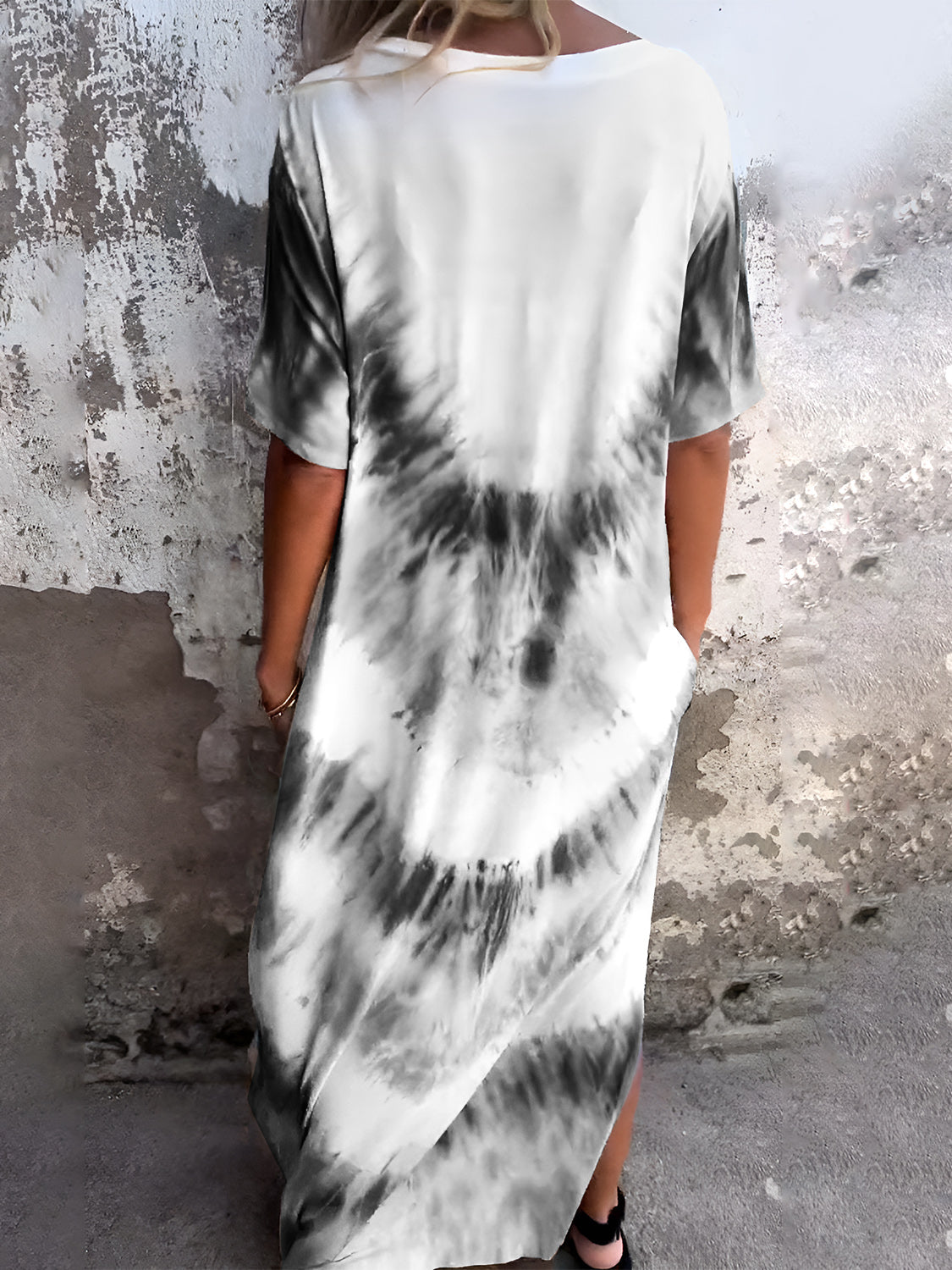 Beachy Tie-Dye Short Sleeve Maxi Dress