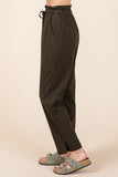 Paperbag Waist Tapered Straight Pants