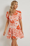 Floral Flounce Sleeve Summer Dress