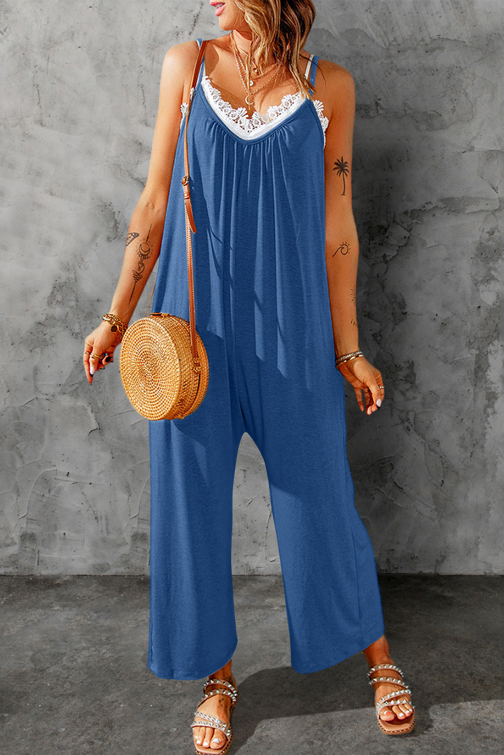 Boho Wide Leg Jumpsuit, Vacation Romper