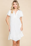 Full Size Short Sleeve Ruffled Dress