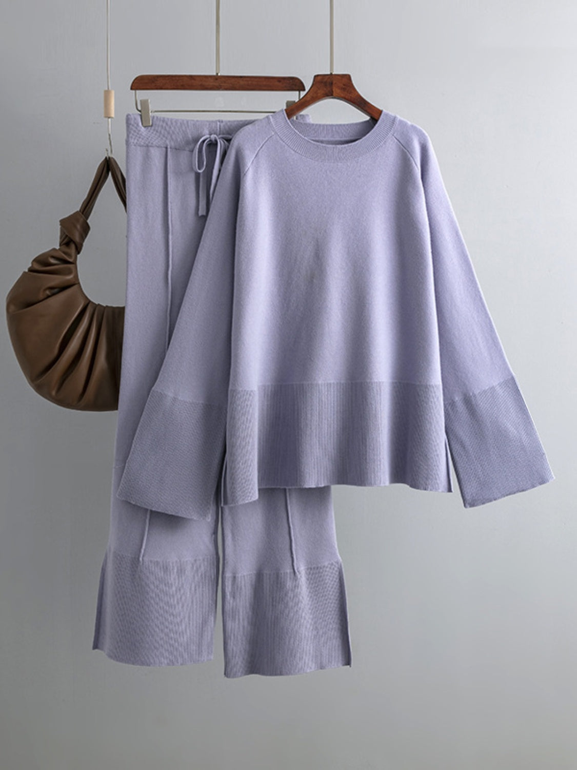 Long Sleeve Top and Drawstring Loungewear Sweater Set