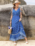 Tie Shoulder Maxi Vacation Dress