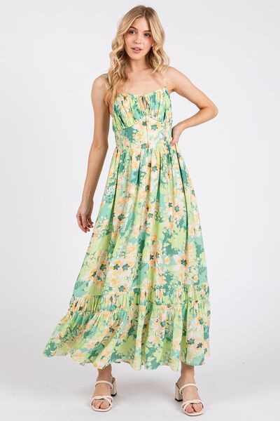 Back Ruffled Hem Maxi Cami Dress