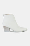 PU Leather Block Heel Boots with Back Zippers