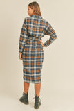 Plaid Flannel Midi Shirt Dress