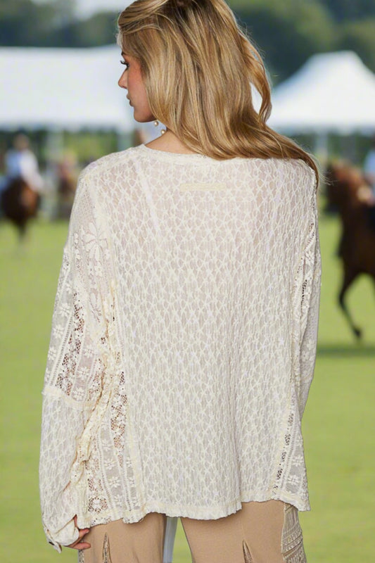 Beachy Raw Edge Lace Summer Top