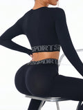 Sporty Long Sleeve Top and Leggings Active Set