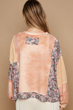 Floral Patchwork Round Neck Knit Boho Beach Top