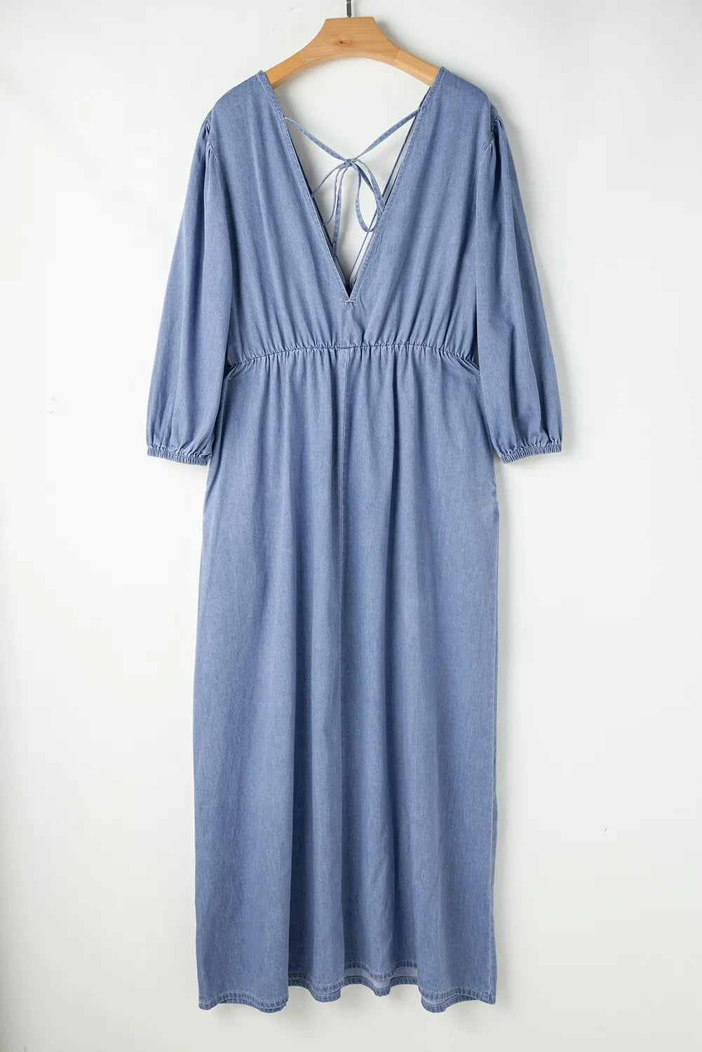 Sleeve Denim Maxi Dress